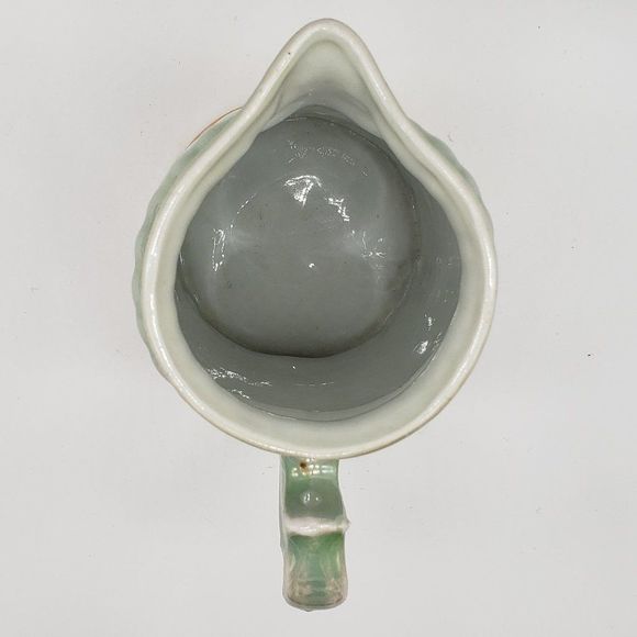 RWC Bavaria MCM White Porcelain Floral Orange Green Lusterware Pitcher or Vase - Picture 8 of 16